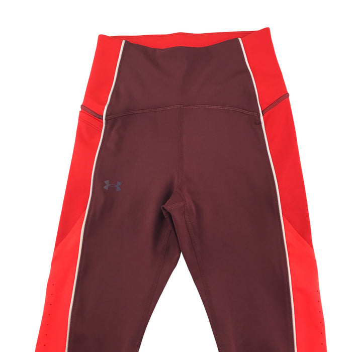 Under Armour women's XS burgundy and orange compression sport leggings