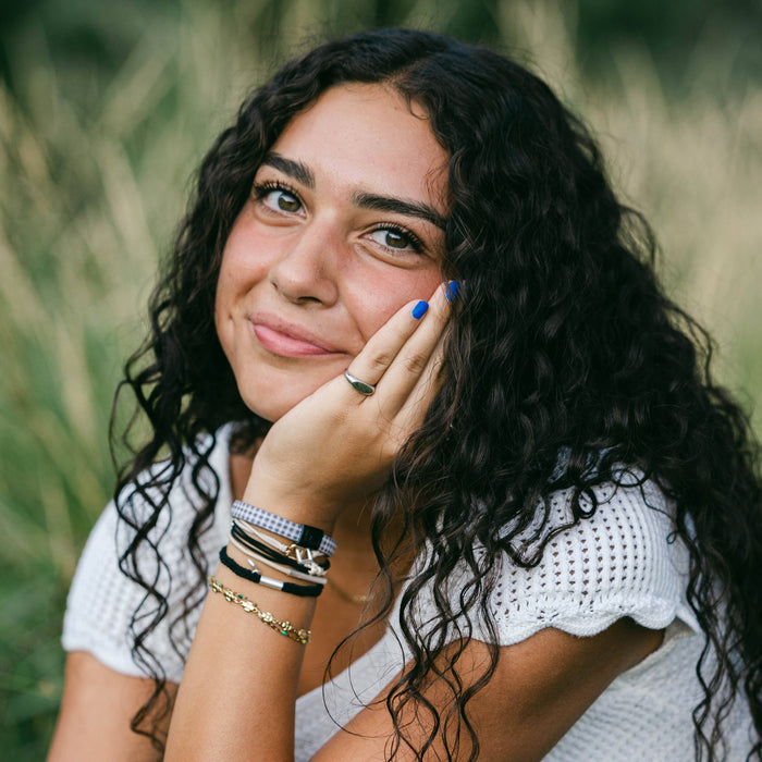 "Unity" Black with Silver Hair Tie Bracelets