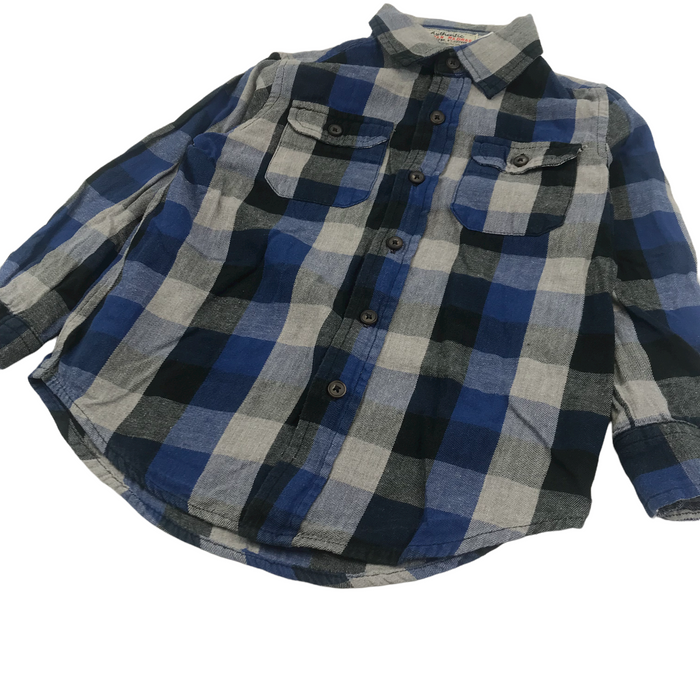 Unknown 4 years blue and grey checked shirt