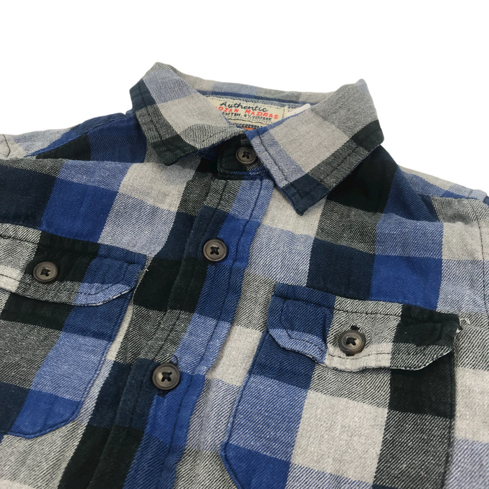 Unknown 4 years blue and grey checked shirt