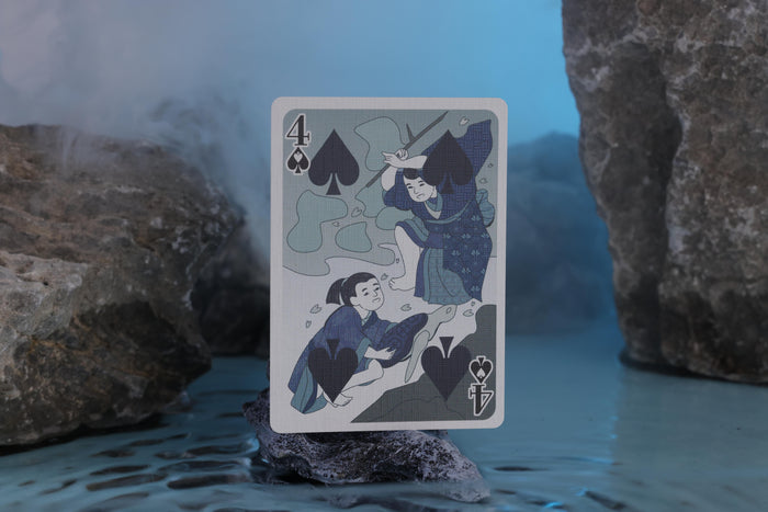 Origami Blue Number Card (Spades)