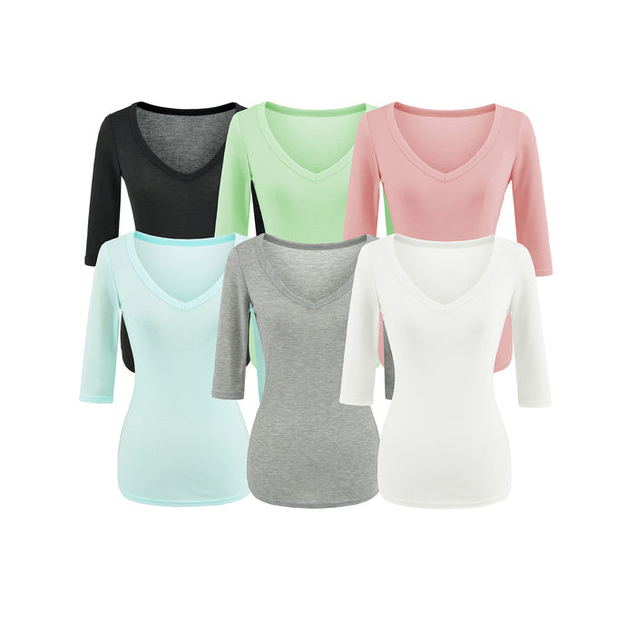 V-Neck Fitted Crop Top for Women