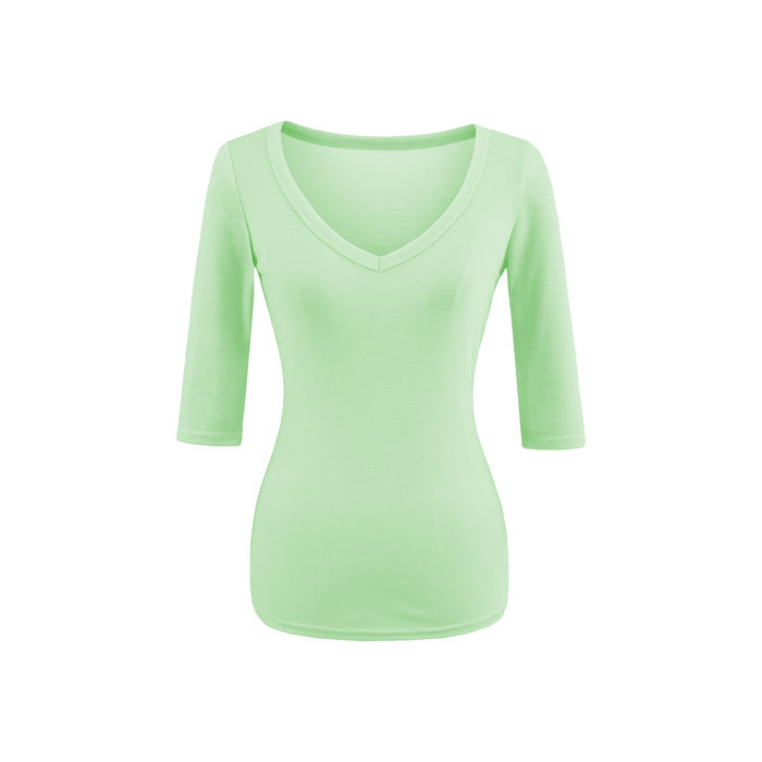 V-Neck Fitted Crop Top for Women