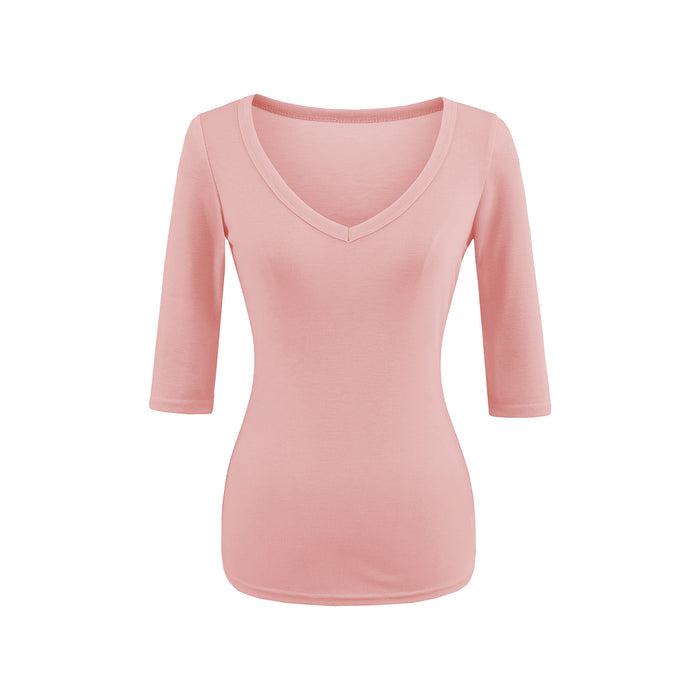 V-Neck Fitted Crop Top for Women