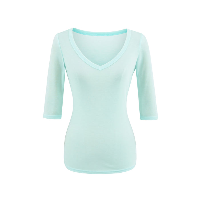 V-Neck Fitted Crop Top for Women