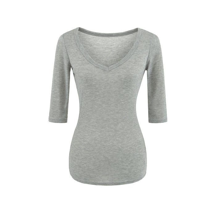 V-Neck Fitted Crop Top for Women