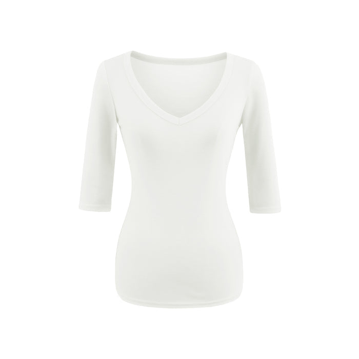 V-Neck Fitted Crop Top for Women