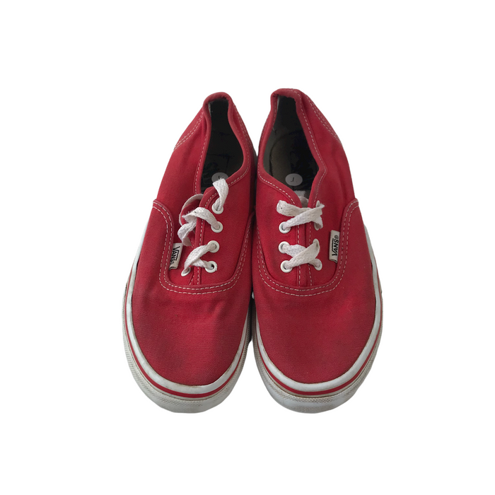 Vans size UK 1 red canvas trainers