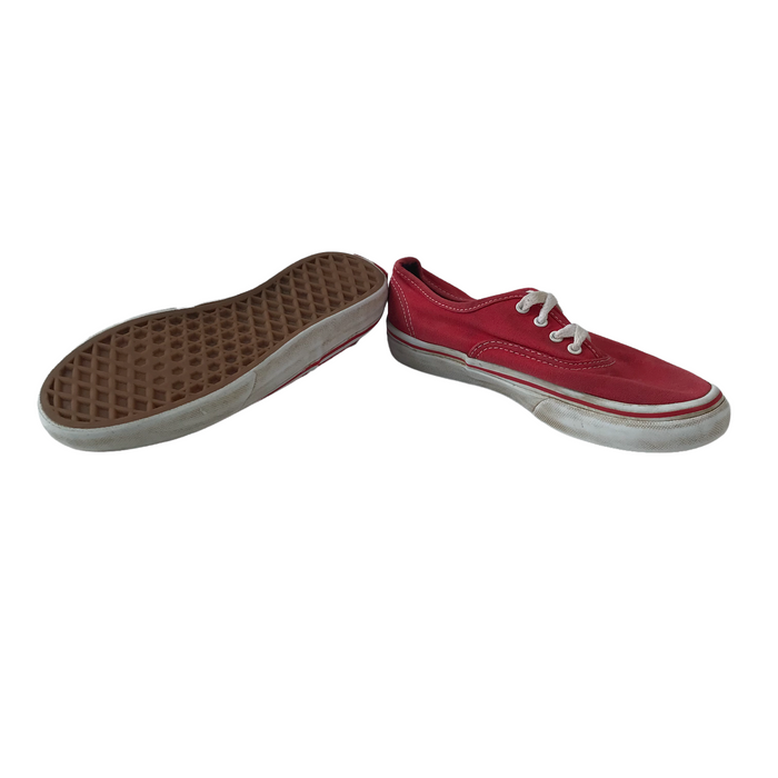 Vans size UK 1 red canvas trainers