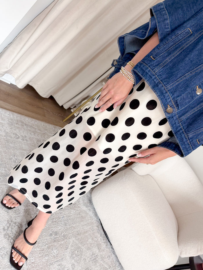 Twentifourth Velvet Polka Dot Maxi Skirt – women's skirt