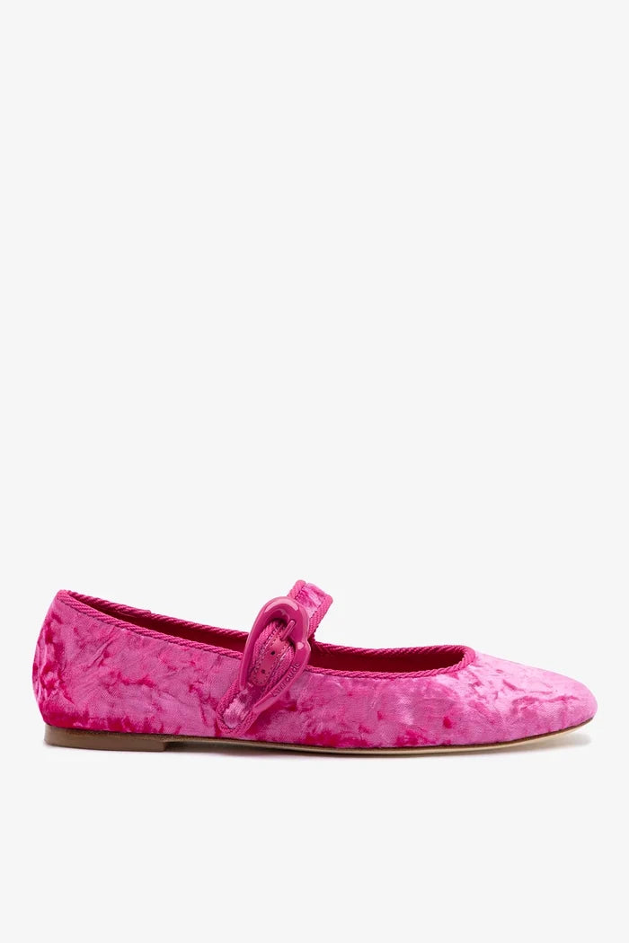 Verona Ballet Flat Pink Velvet Ballet Larroudé
