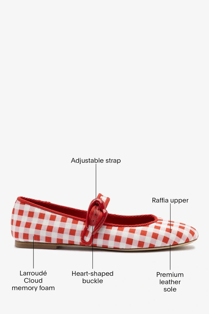 Verona Ballet Flat Scarlet Printed Fabric Ballet Larroudé