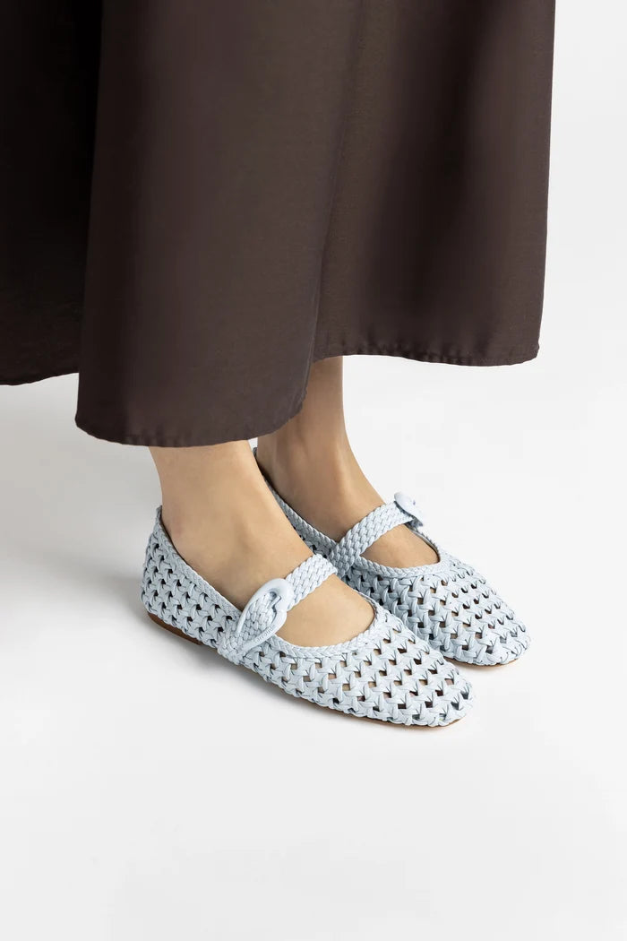 Verona Macrame Ballet Flat In Maya Leather Ballet Larroudé