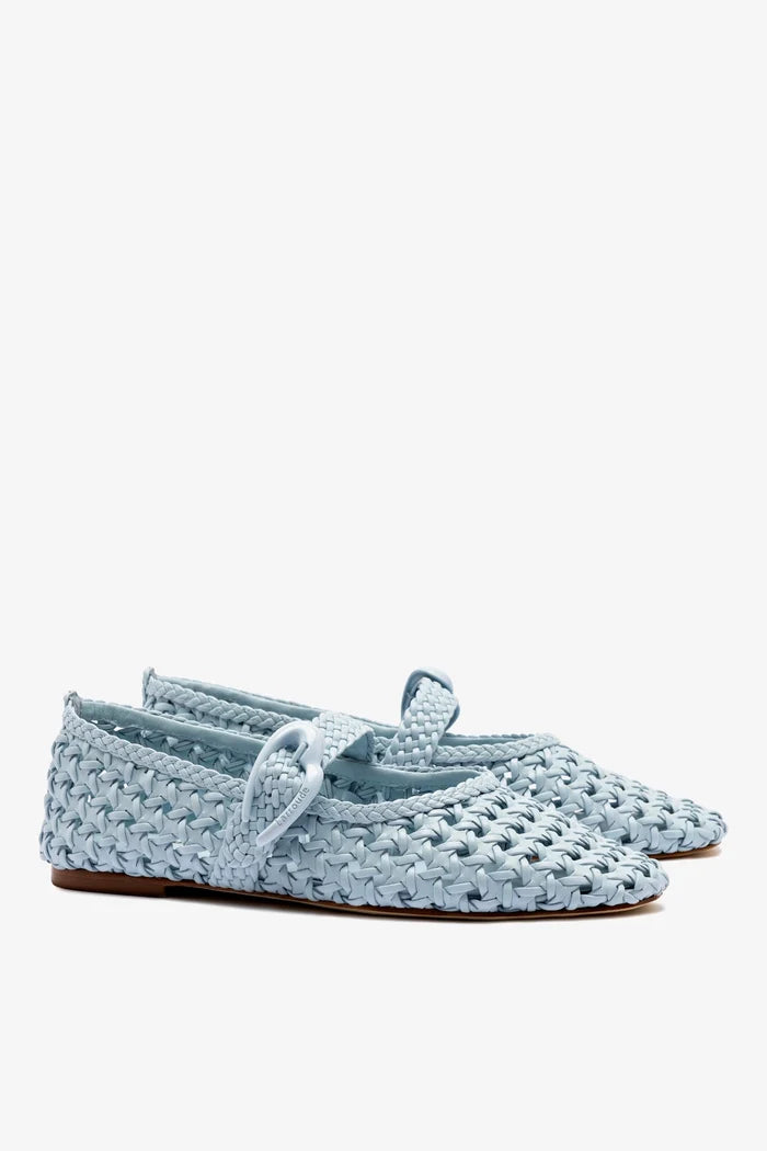 Verona Macrame Ballet Flat In Maya Leather Ballet Larroudé