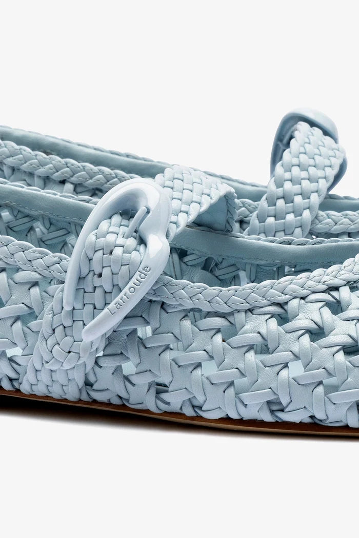 Verona Macrame Ballet Flat In Maya Leather Ballet Larroudé