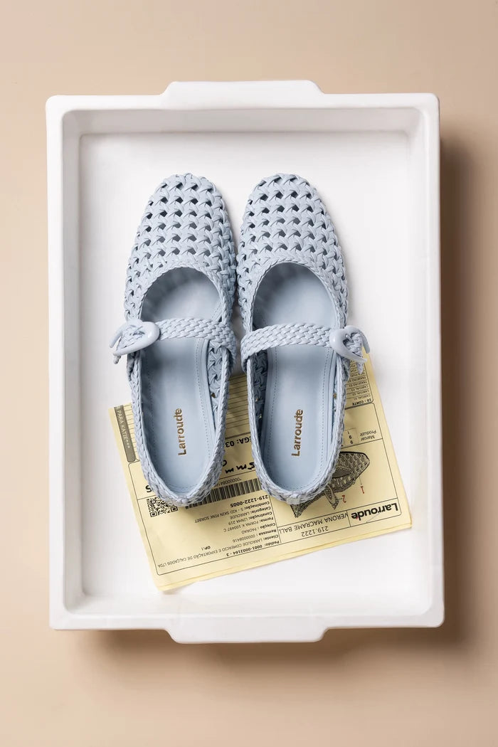 Verona Macrame Ballet Flat In Maya Leather Ballet Larroudé