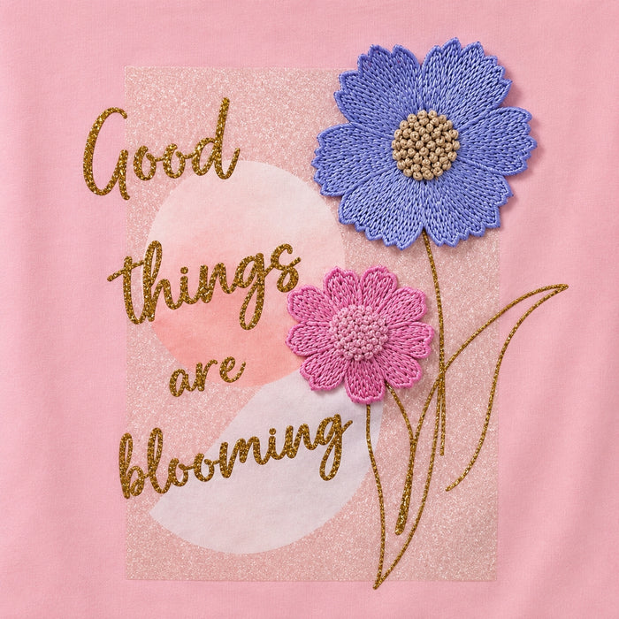 VITAMINS 3D FLOWER EMBELLISHED BOXY FIT T-SHIRT