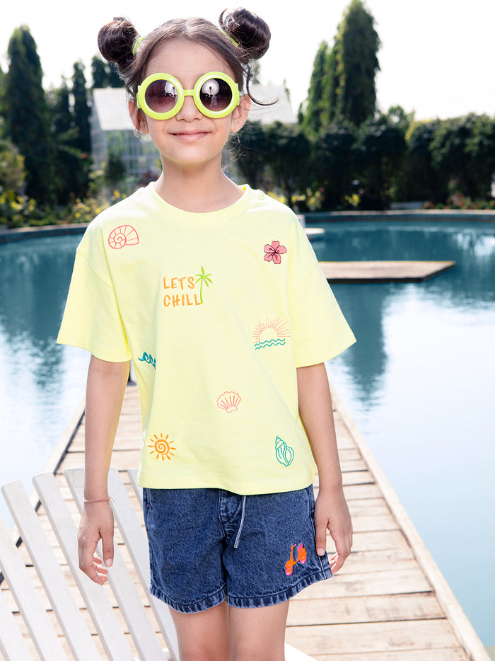 VITAMINS ALL OVER EMBROIDERED T-SHIRT