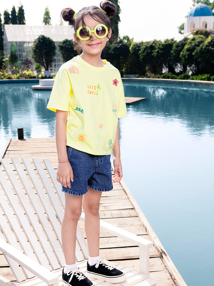 VITAMINS ALL OVER EMBROIDERED T-SHIRT