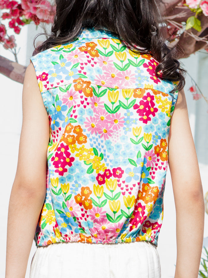 VITAMINS ALLOVER PRINTED FLORAL MATCHING TOP