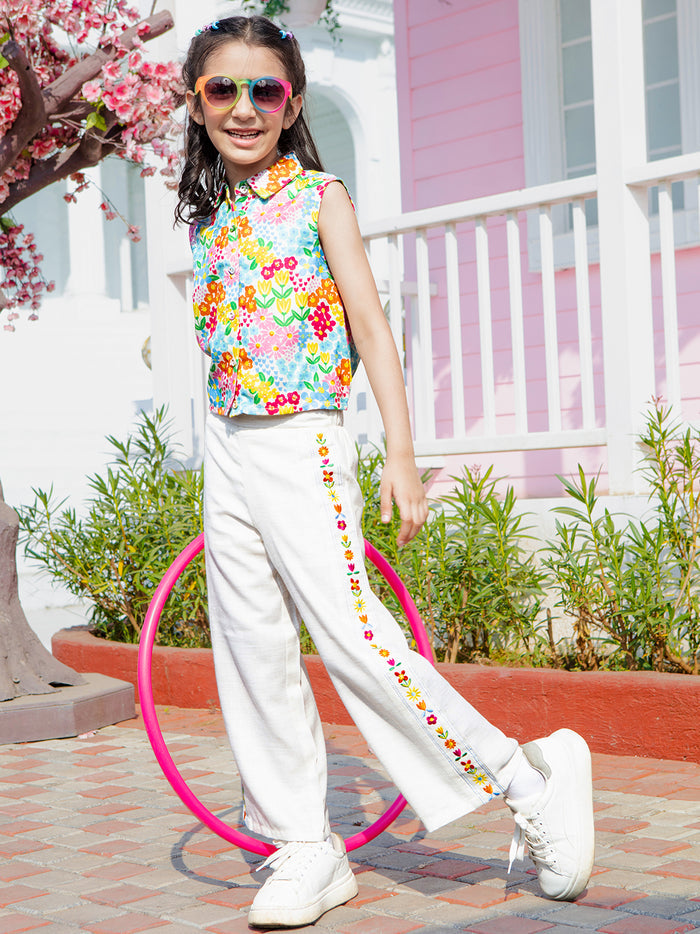 VITAMINS ALLOVER PRINTED FLORAL MATCHING TOP
