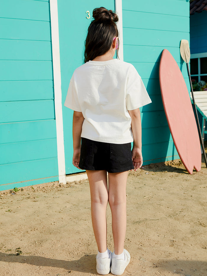 VITAMINS BLACK BASIC DENIM SHORTS