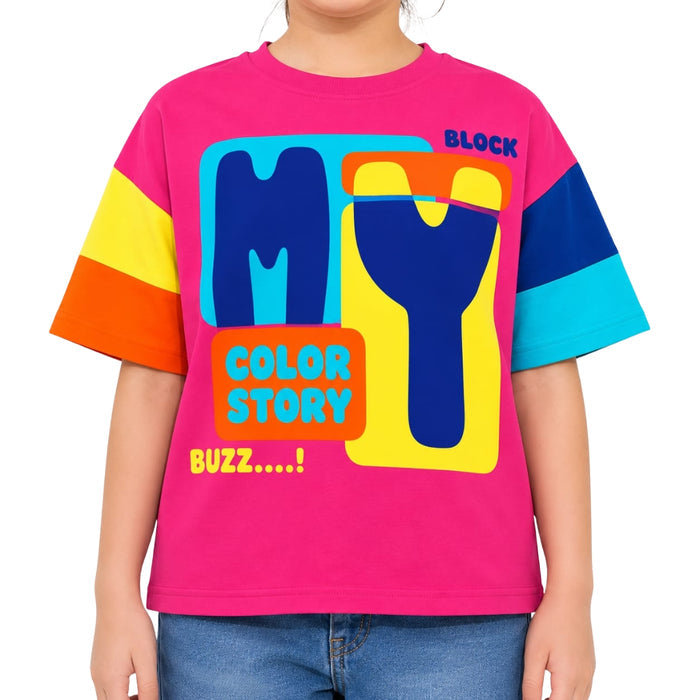 VITAMINS BLOCK BUZZ GRAPHIC BOXY FIT T-SHIRT