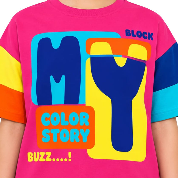 VITAMINS BLOCK BUZZ GRAPHIC BOXY FIT T-SHIRT