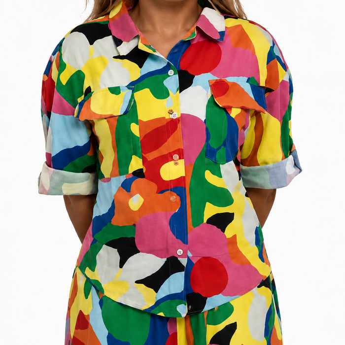 VITAMINS BOXY FIT PRINTED MATCHING TOP