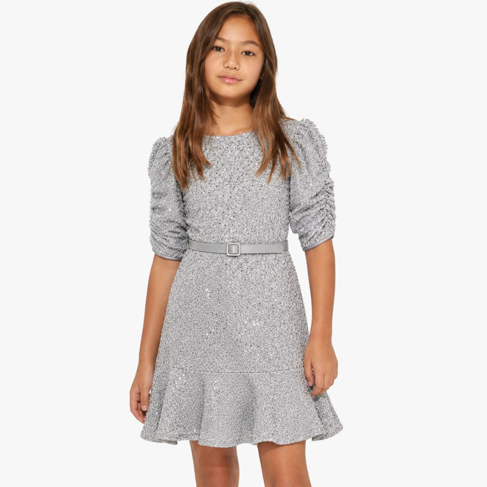 VITAMINS EMBROIDERED SEQUENCE KNIT DRESS