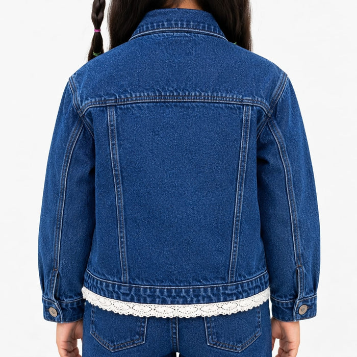 VITAMINS FLORAL EMBROIDERED DENIM JACKET
