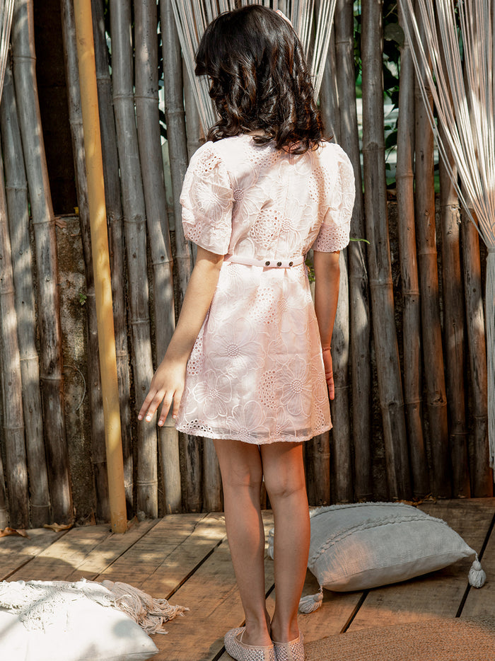 VITAMINS FLORAL EMBROIDERED DRESS