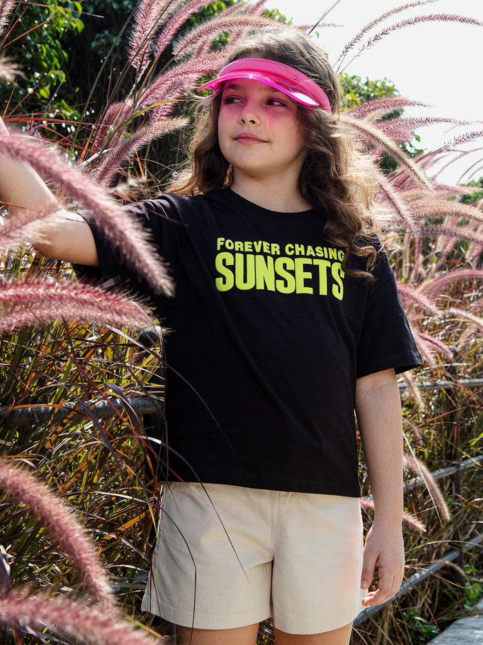 VITAMINS FOREVER CHASING SUNSET BACK FRONT GRAPHIC T-SHIRT