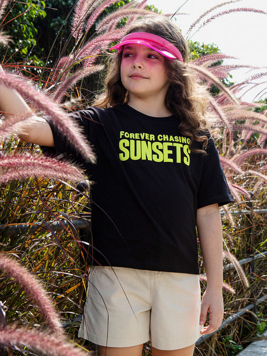 VITAMINS FOREVER CHASING SUNSET BACK FRONT GRAPHIC T-SHIRT