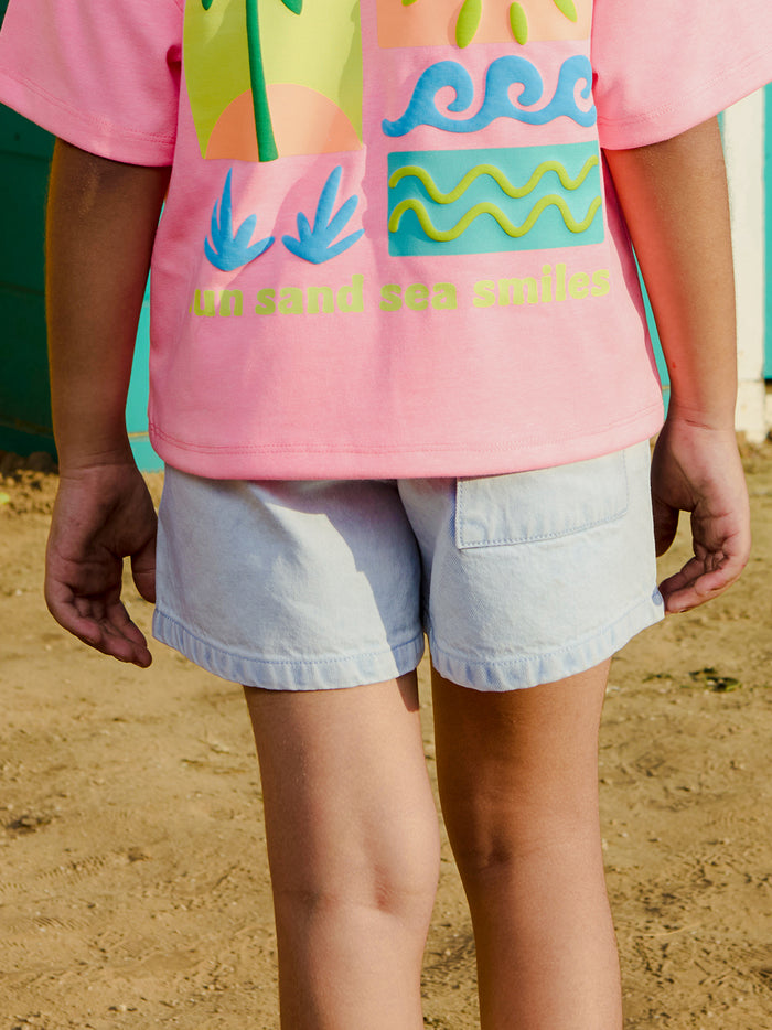 VITAMINS LOOSE FITTING DENIM SHORTS