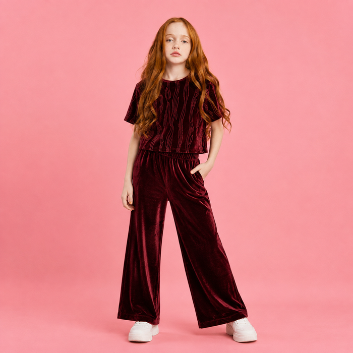 VITAMINS ROUND NECK LUREX KNIT SOLID MATCHING TOP