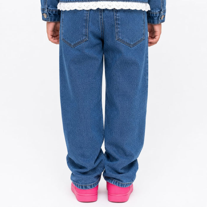 VITAMINS STRAGHT FIT PATCH WORK DENIM PANTS