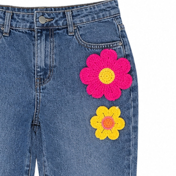 VITAMINS STRAIGHT FIT WITH SLIT DENIM PANTS