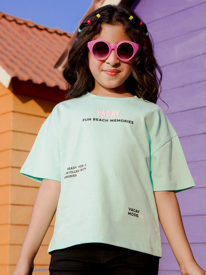 VITAMINS VACAY MODE DIGITAL PRINT GRAPHIC T-SHIRT