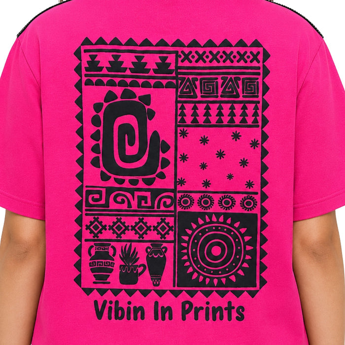 VITAMINS VIBIN IN PRINTS FRONT BACK GRAPHIC T-SHIRT
