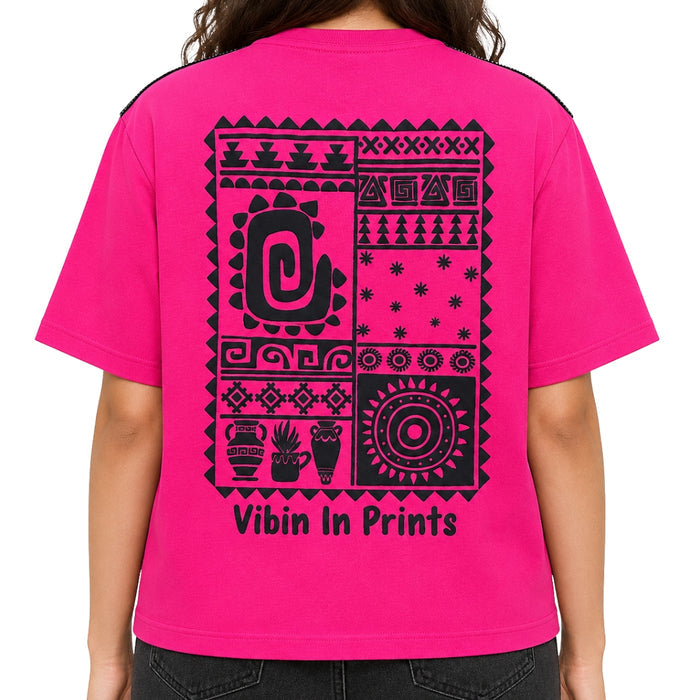 VITAMINS VIBIN IN PRINTS FRONT BACK GRAPHIC T-SHIRT