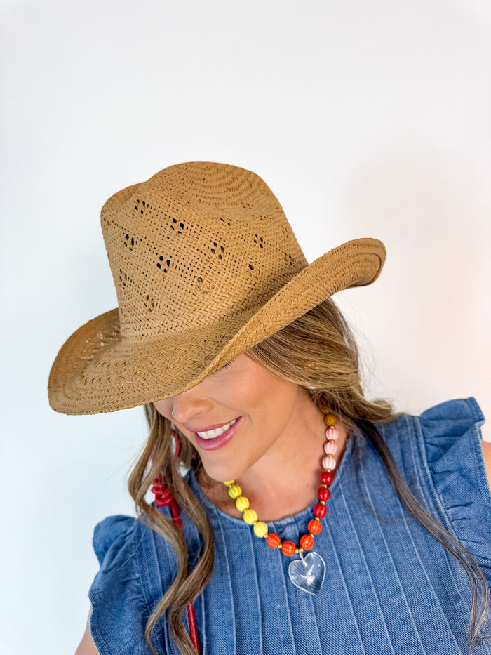 Fame Weave Summer Straw Cowboy Hat – women's accessories - hat