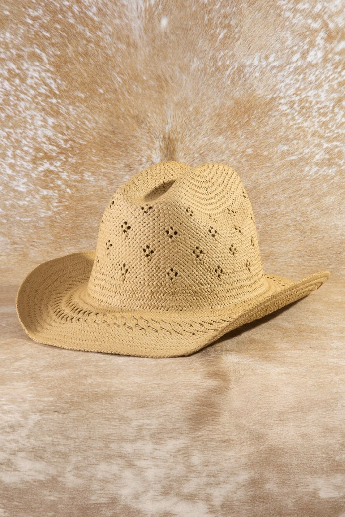 Fame Weave Summer Straw Cowboy Hat – women's accessories - hat