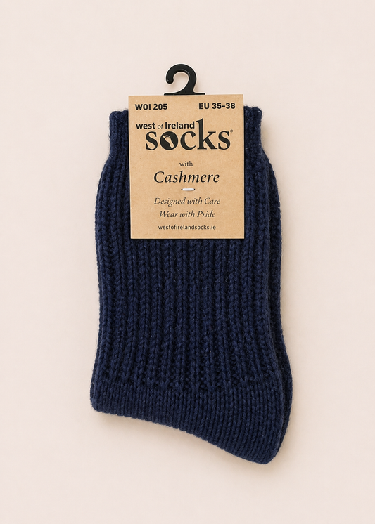 West of Ireland Cashmere Socks | Navy