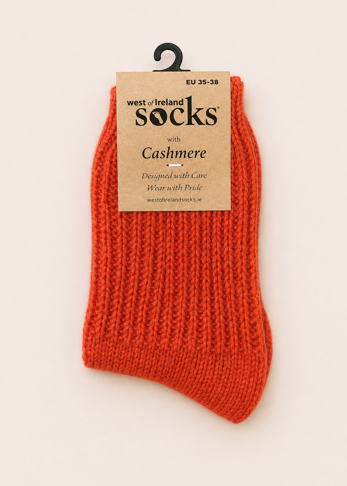 West of Ireland Cashmere Socks | Orange