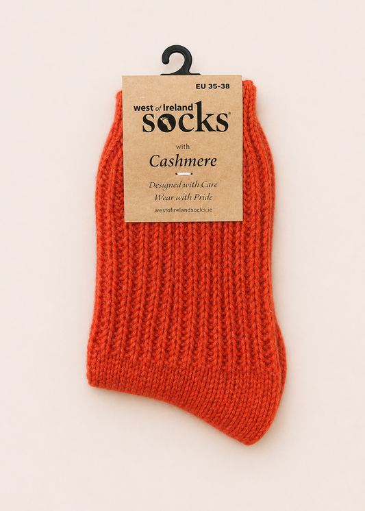 West of Ireland Cashmere Socks | Orange