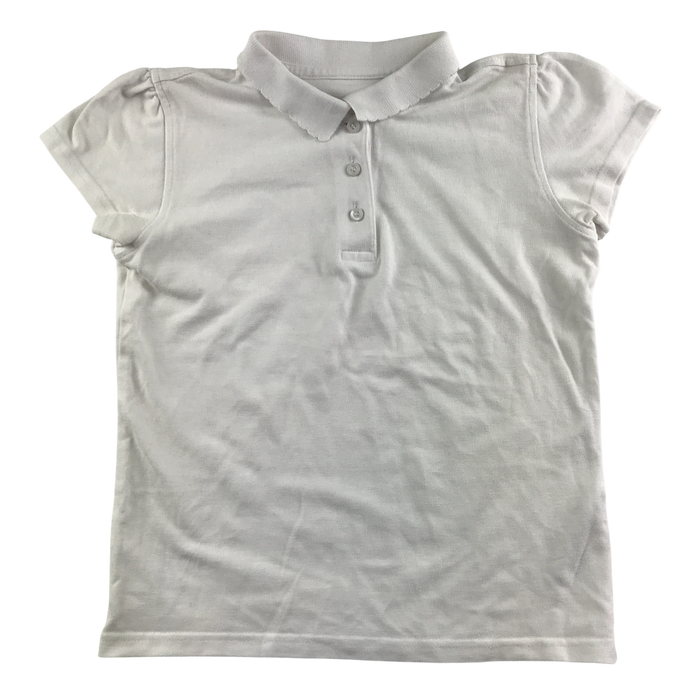 White girls scallop collar school polo shirt