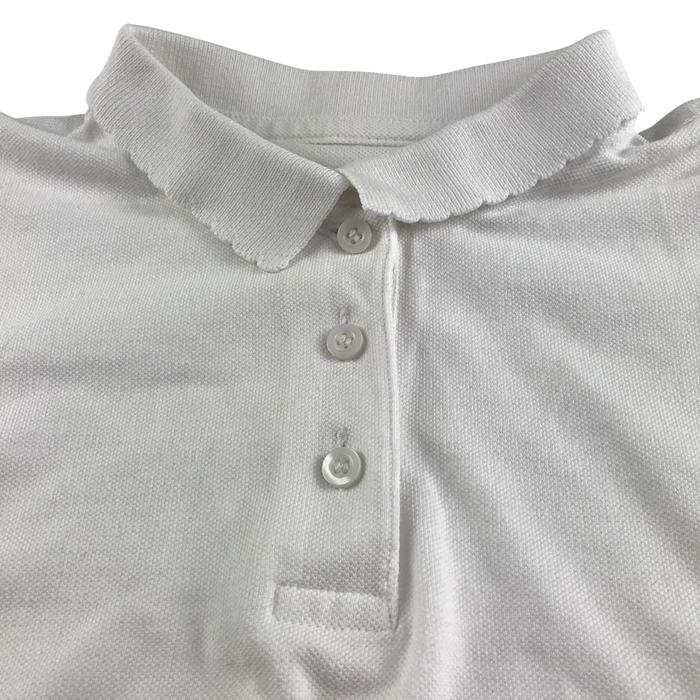 White girls scallop collar school polo shirt