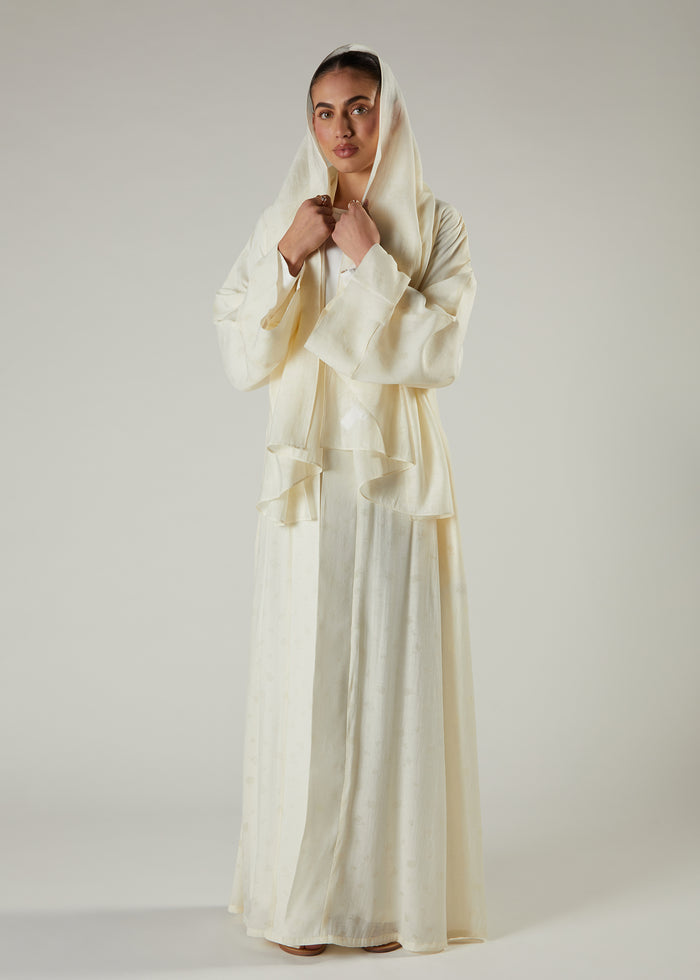 White Rose Open Abaya