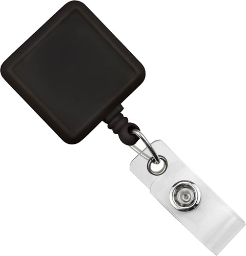 White Square Max Label Badge Reel with Vinyl Strap and Slide Belt Clip - 920-I-WHT, Qty = 25